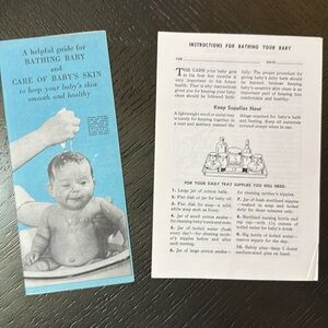 Vintage 1940s Baby Bath and Diaper Tips. Two pamphlets printed in the USA 1946-7